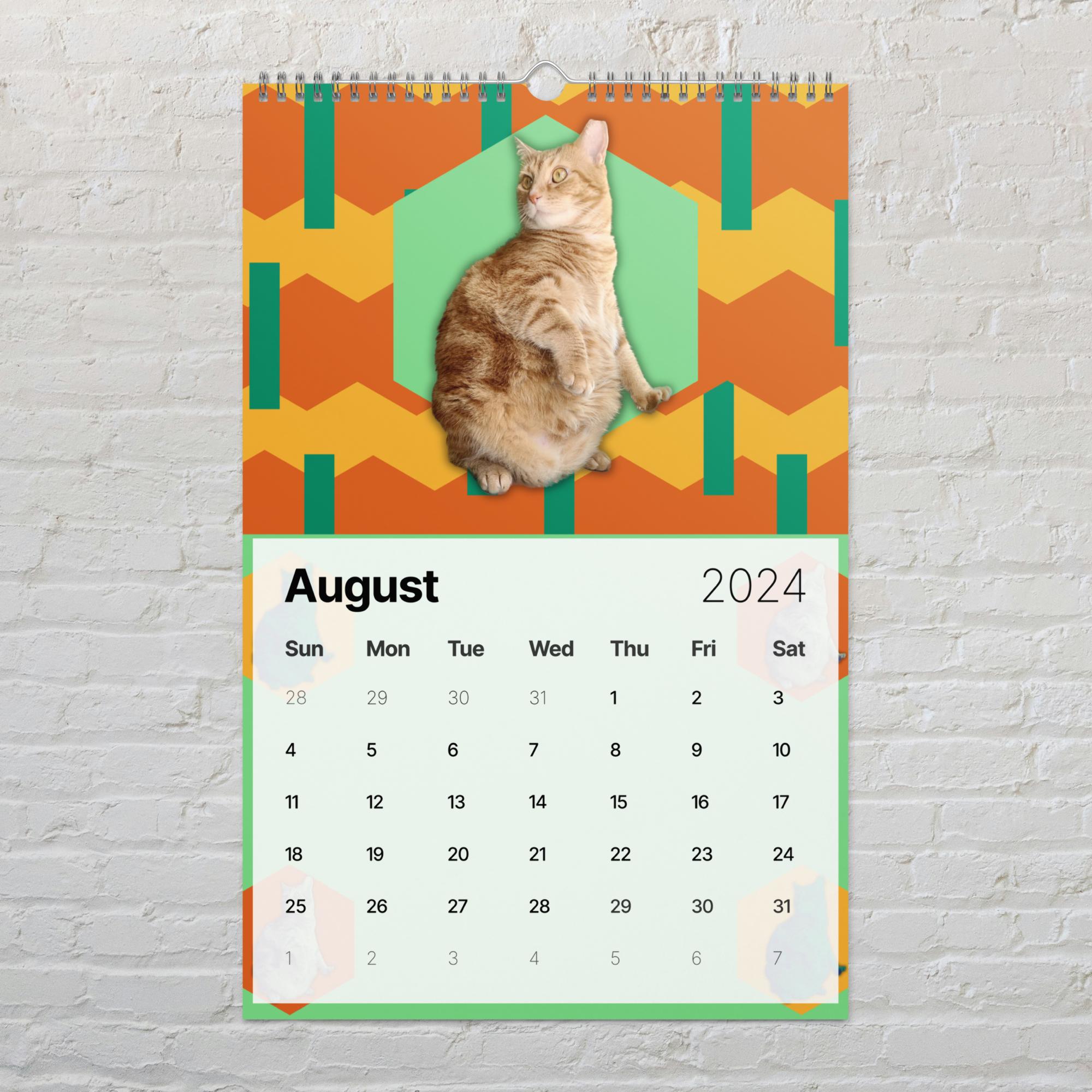 Standing Orange Cat 2024 Wall Calendar Orange Cat Standing   Wall Calendar  2024  White 11x17 Front 65695b724ddf1 