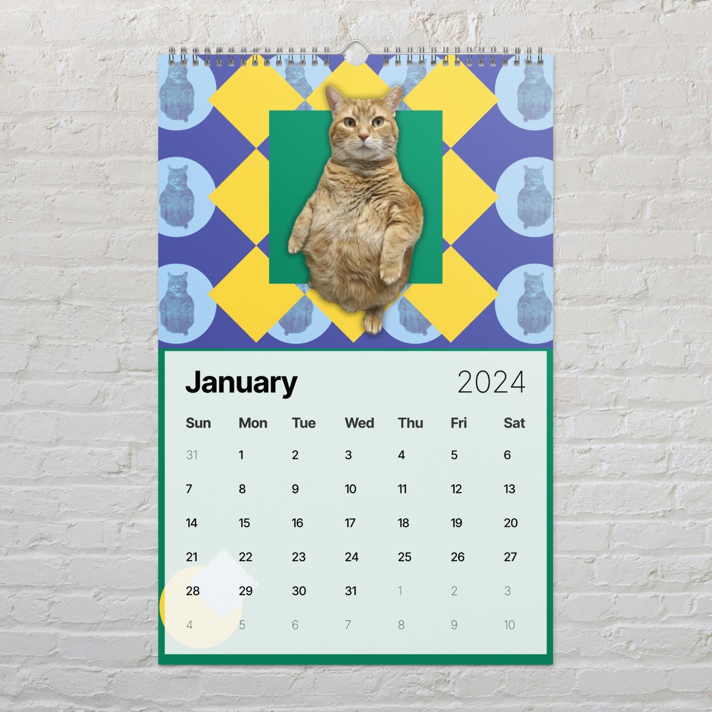 Standing Orange Cat 2024 wall calendar