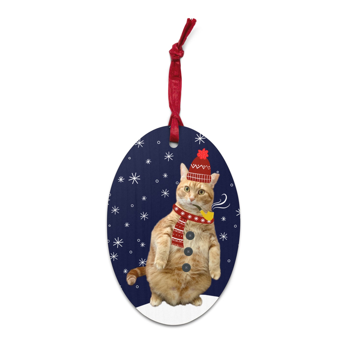 Standing Orange Cat 2022 Wooden ornament