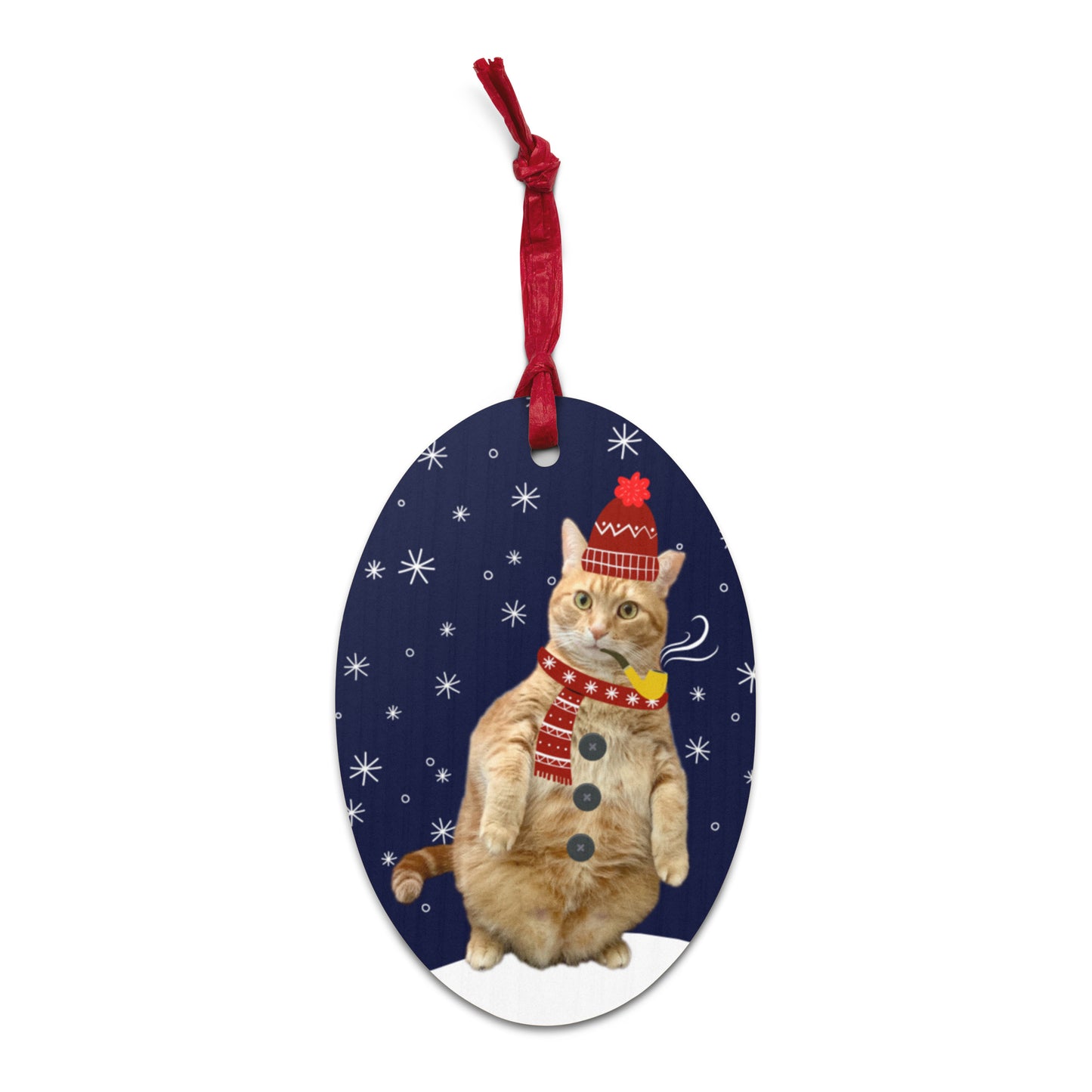 Standing Orange Cat 2022 Wooden ornament